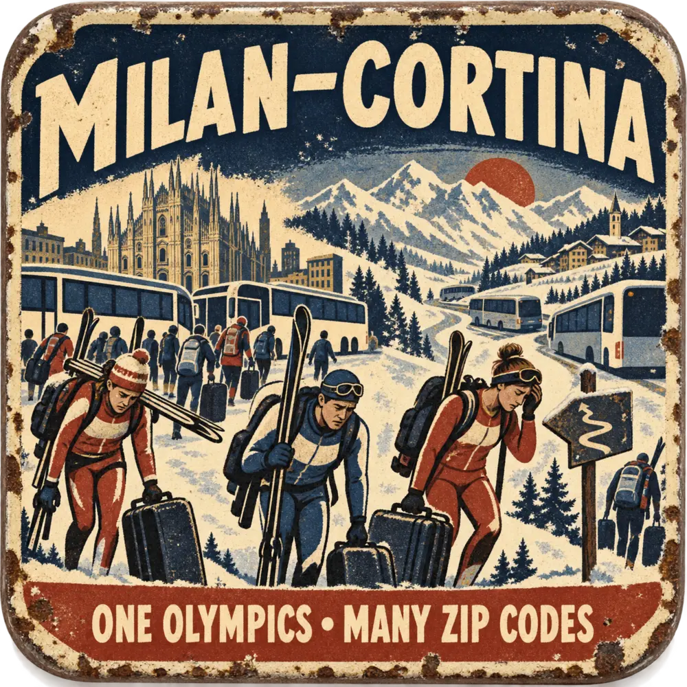 Satirical Blappos illustration: The world argues politely on ice