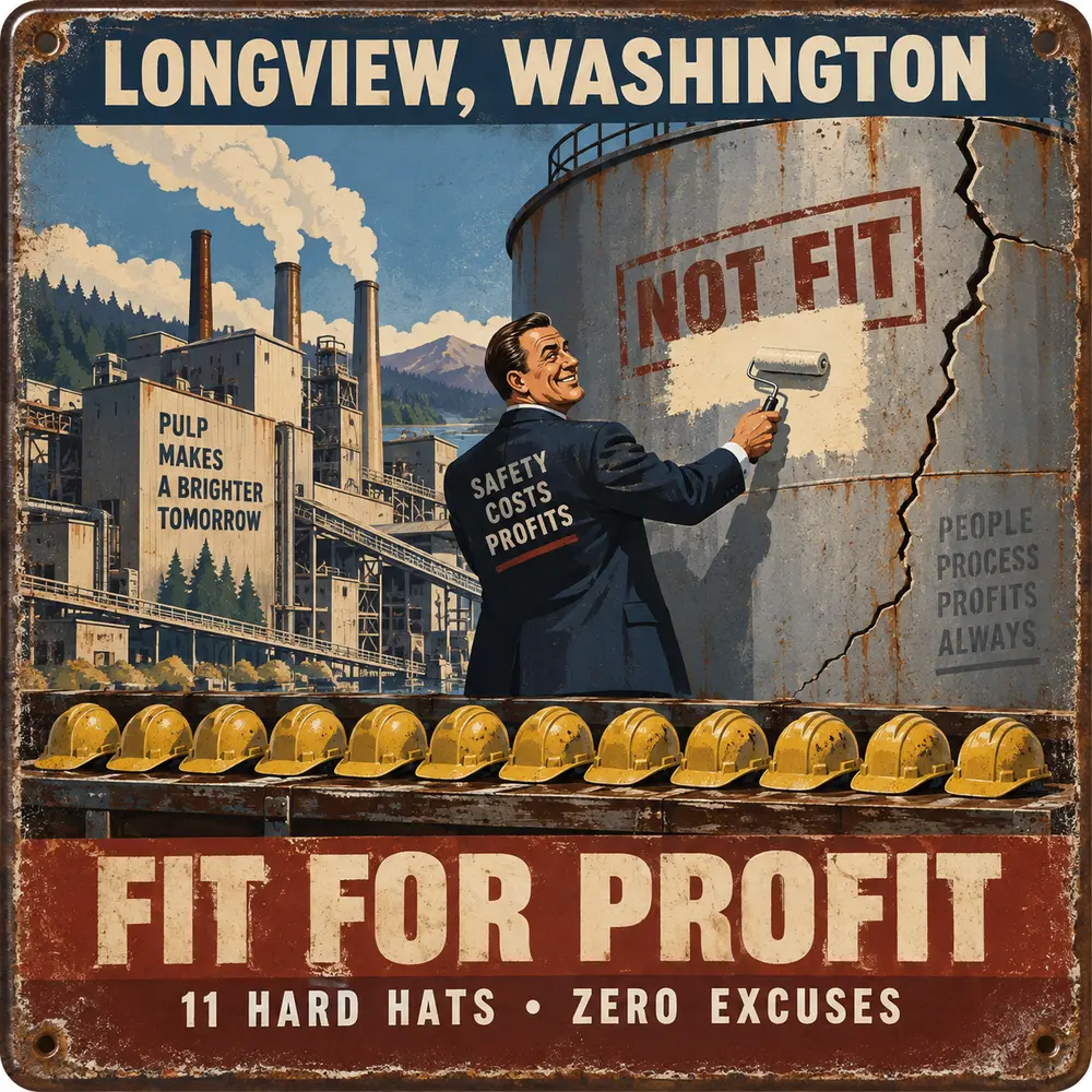 Satirical Blappos illustration: Profit meets the cost it never budgets