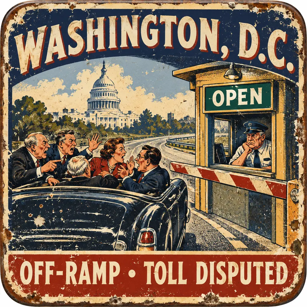 Satirical Blappos illustration: Senate discovers voice vote technology