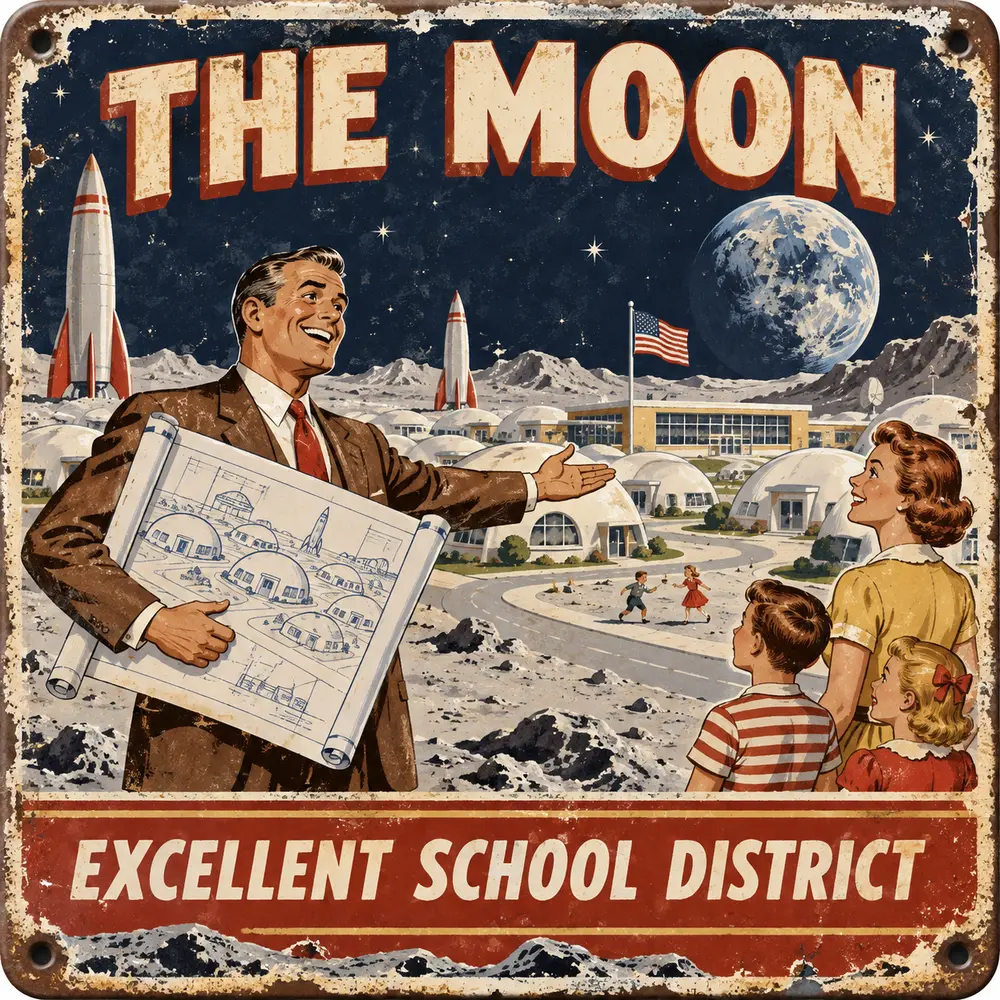 Satirical Blappos illustration: NASA discusses the upstairs addition