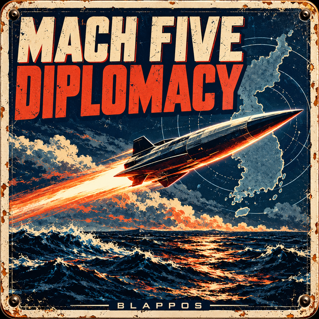 Satirical Blappos illustration: North Korea says new hypersonic missile flew 1,000 kilometers