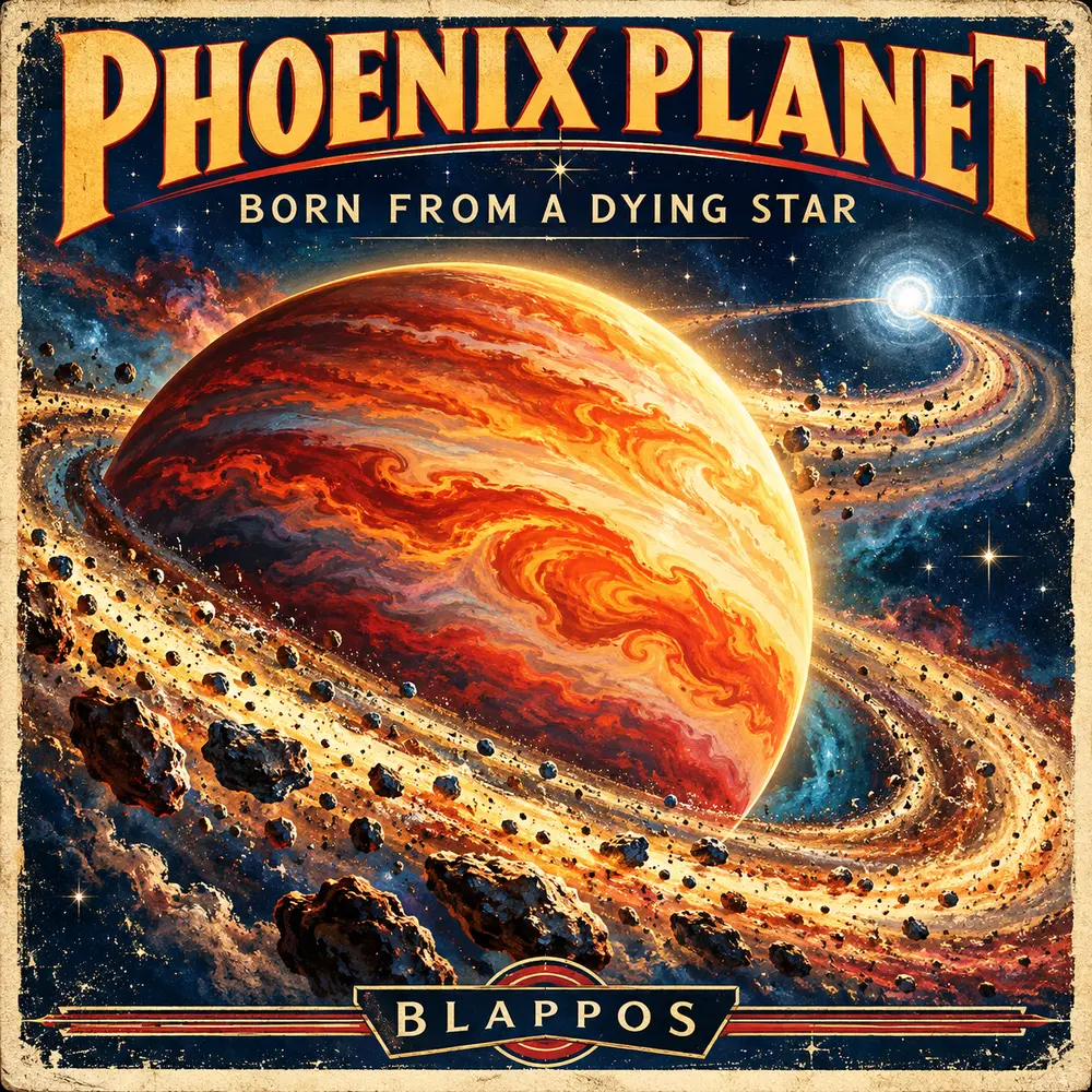 Satirical Blappos illustration: First known ‘phoenix planet’ appears to form from a dead star’s ashes