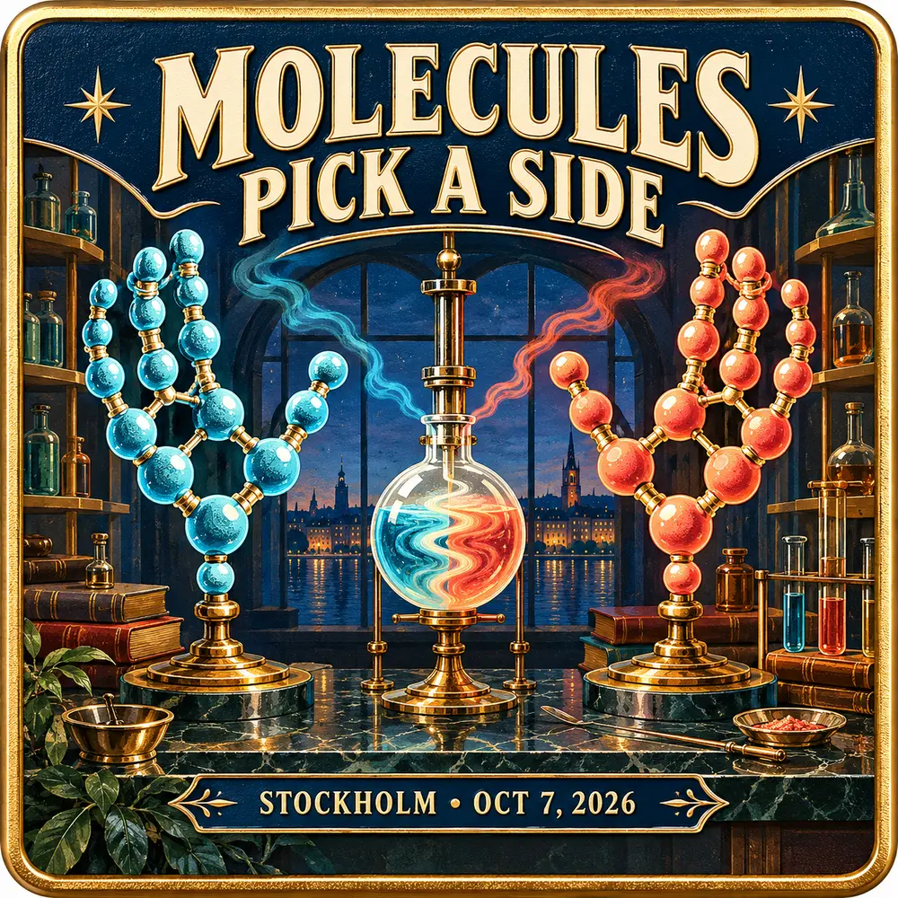 Satirical Blappos illustration: Chemistry Nobel honors the tools that make molecules pick a side