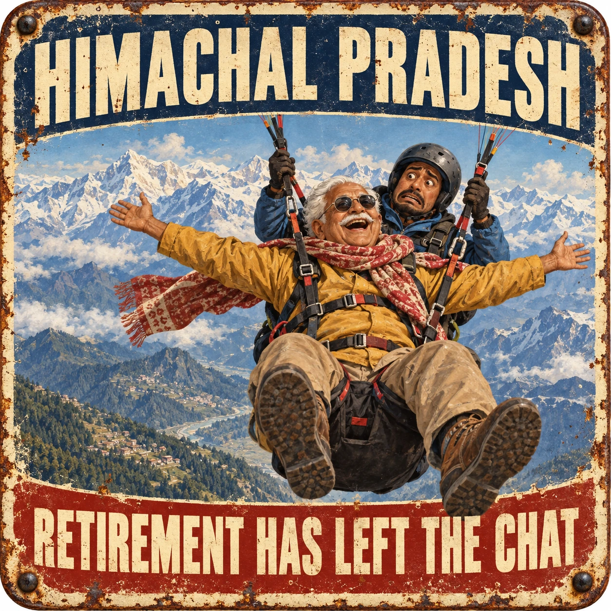 Satirical Blappos illustration: 72-year-old reaches 24,000 feet; recliner declared medically boring