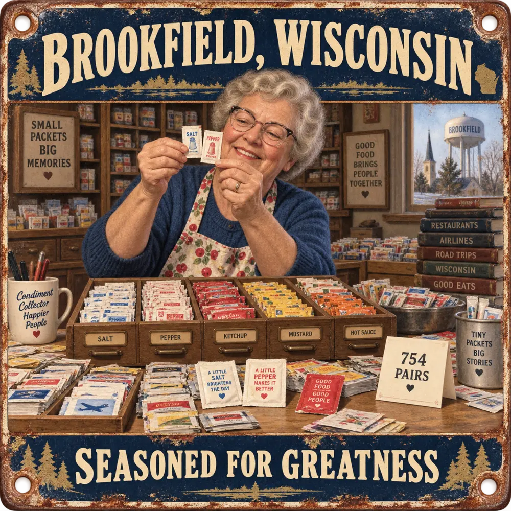 Satirical Blappos illustration: Wisconsin woman seasons a world-record rematch with 754 matching pairs