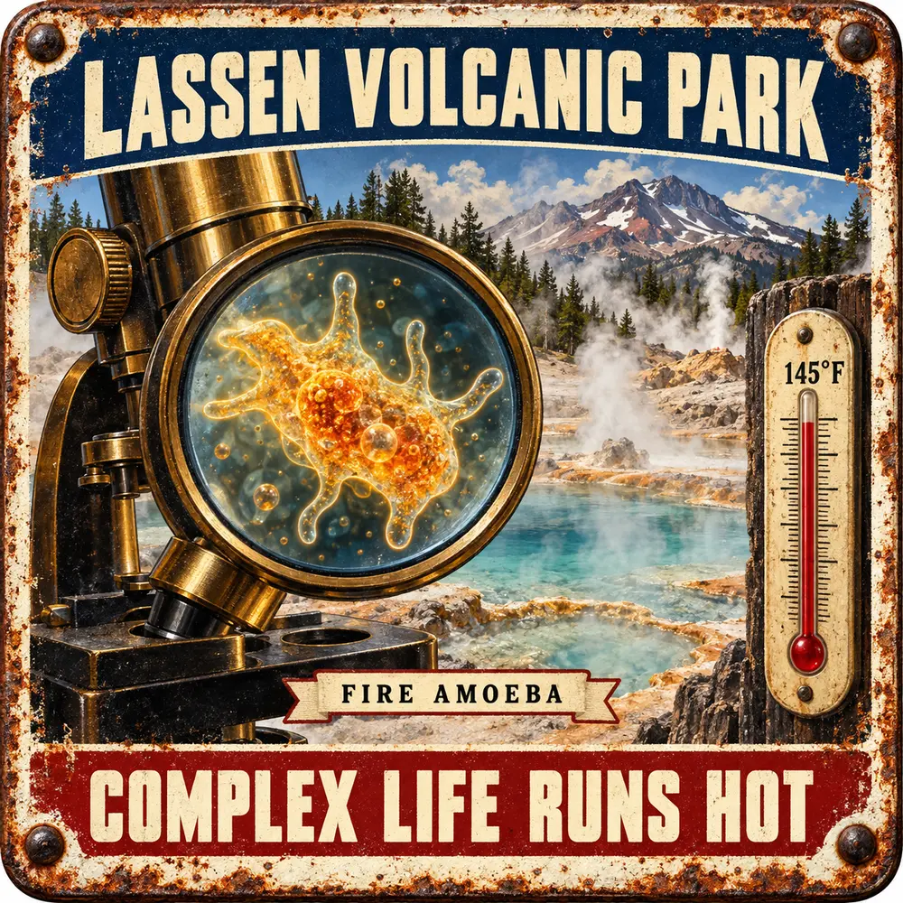 Satirical Blappos illustration: New “fire amoeba” sets the heat record for complex life