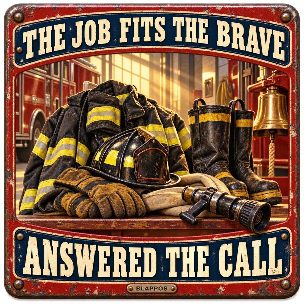 Satirical Blappos illustration: Florida firefighter earns world record as shortest woman in the profession