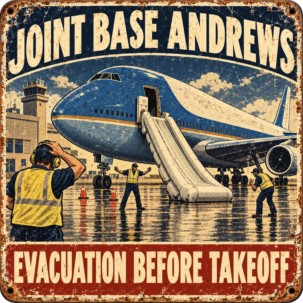 Featured Blappos illustration of the Air Force One emergency slide